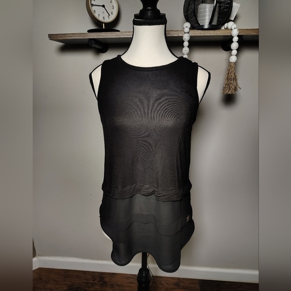 Michael Kors Tops - Michael Kors Elegant Black Layered Tank Top Size Small